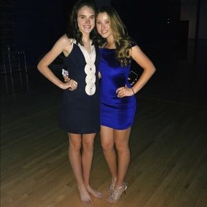 Fitted royal blue mini dress